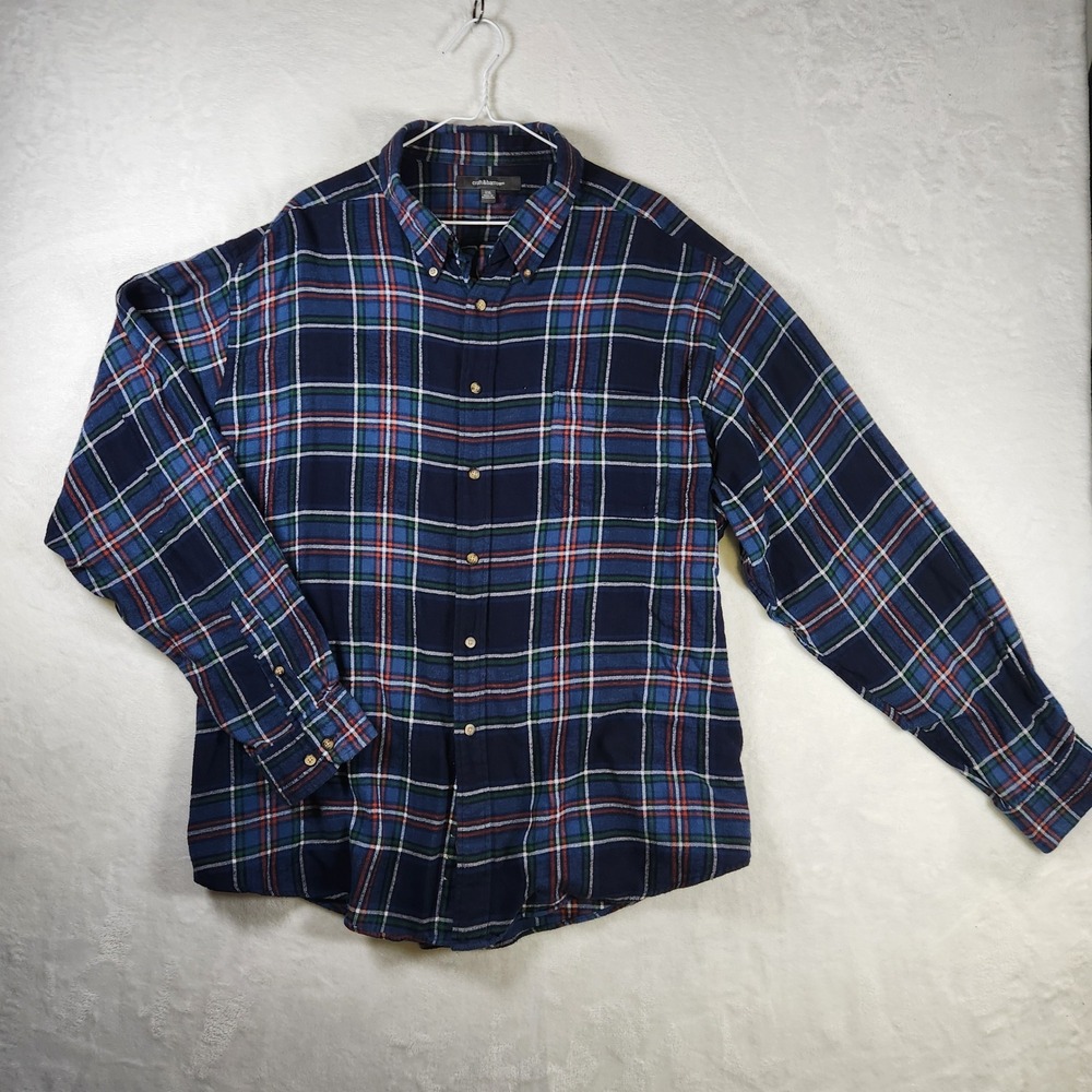 Croft & Barrow Mens Flannel Shirt Button Up Long Sleeve‎ Plaid XXL